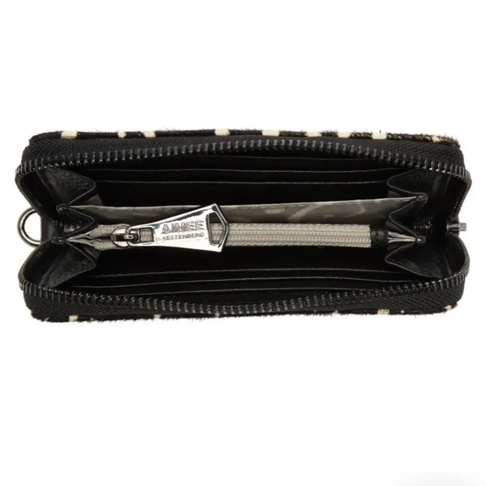 Aimee Kestenberg | Cowhide Leather Black White Women’s Wrislet Wallet